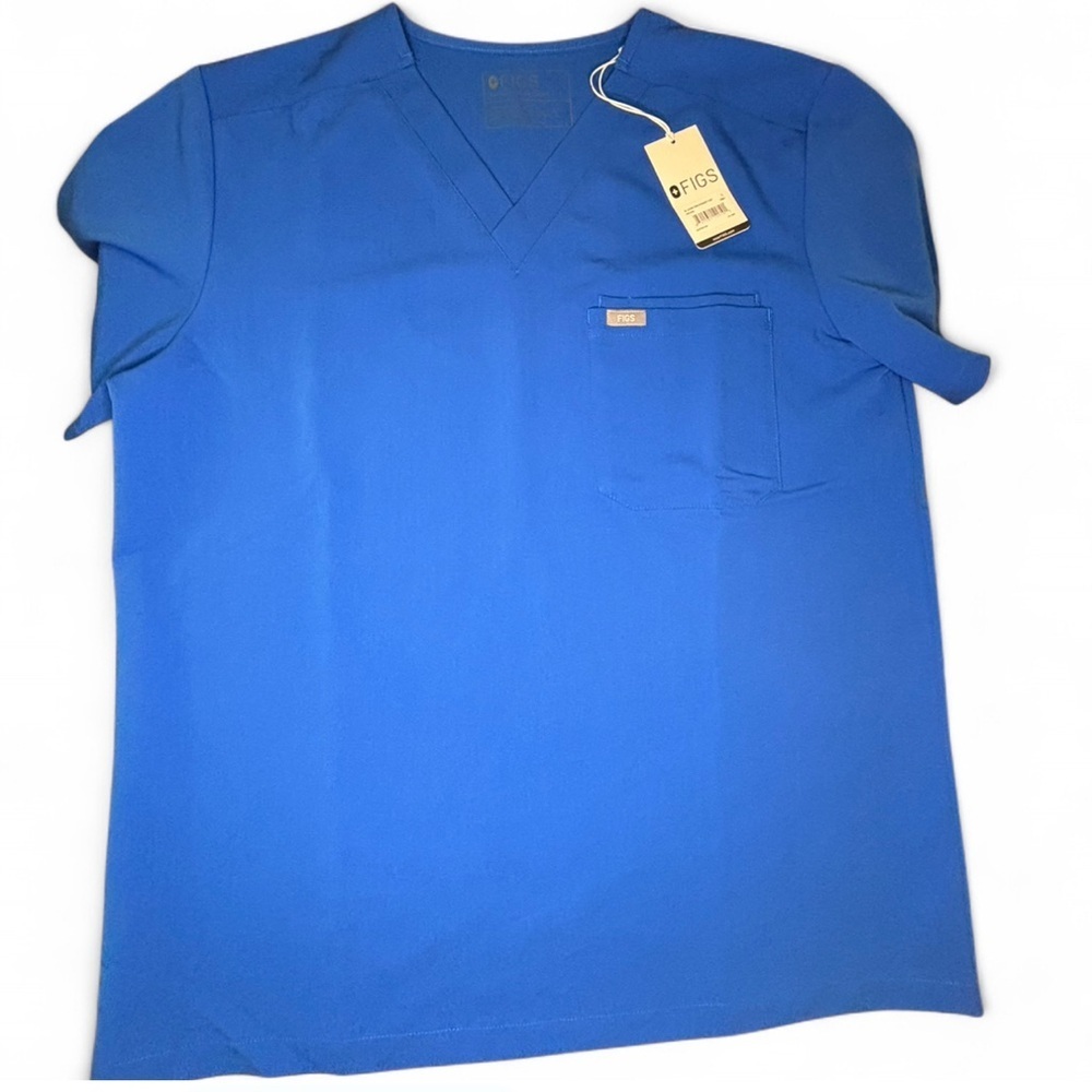 FIGS Leon Two Pocket Scrub Top Royal Blue Size L NWT PO1659 Medical